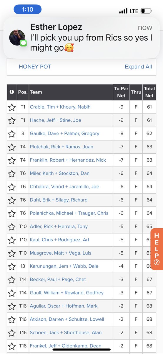 Tied with my buddy Nabih for 1st place team in the annual 2-man best ball Super Honey Pot tournament in Santa Barbara municipal. It’s a card-off to see who walls away with big #payday