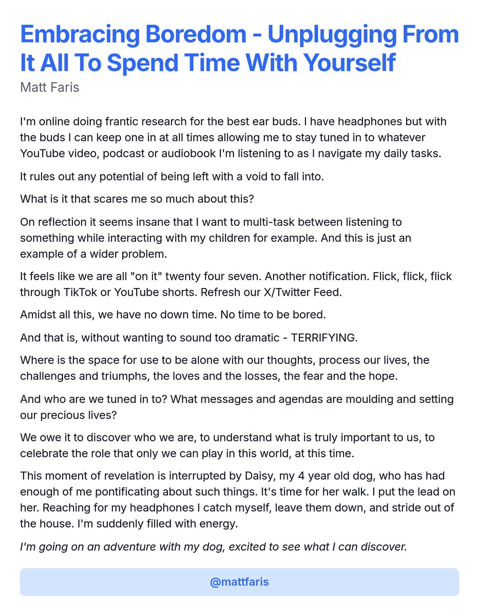 Day 15 - Half way through my 30 Day Challenge - Embracing Boredom - Unplugging From It All To Spend Time With Yourself