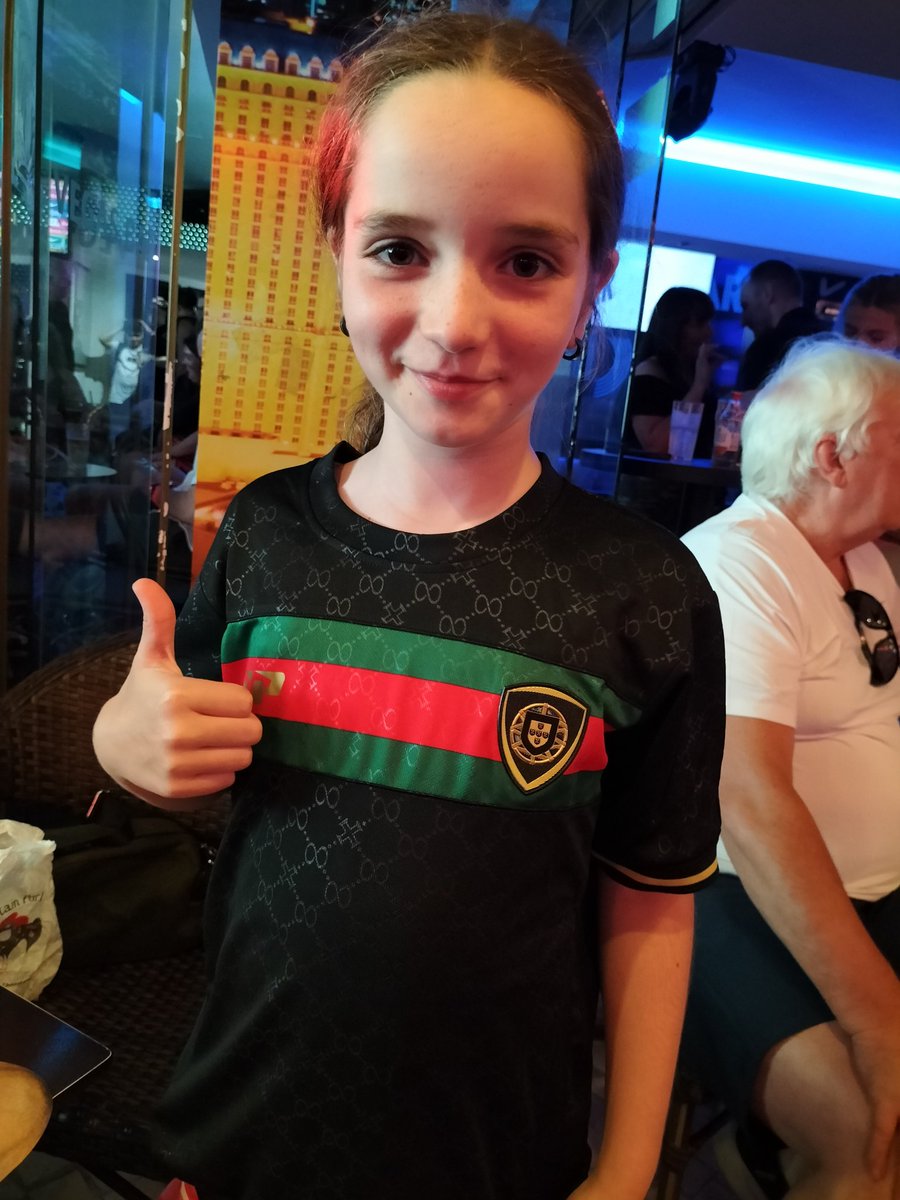 StellerMatt's tweet photo. @officialpepe my daughter says hello. Her first Portugal shirt and she wanted Pepe on it. https://t.co/Q7D2kbHHN3