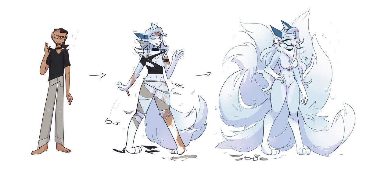 eathralll's tweet photo. comm for @JaQKnifeFox ! 🤍 

#tftuesday #transfur https://t.co/k6Ql27eF3x