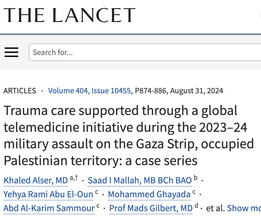 ryangrim's tweet photo. The lead author of an article on Gaza trauma surgery published in The Lancet yesterday has been tortured by the Israeli military and remains in custody, though his whereabouts are unconfirmed. Story in @dropsitenews: https://t.co/WB0S6jw5mC https://t.co/PHKNXw8nKm