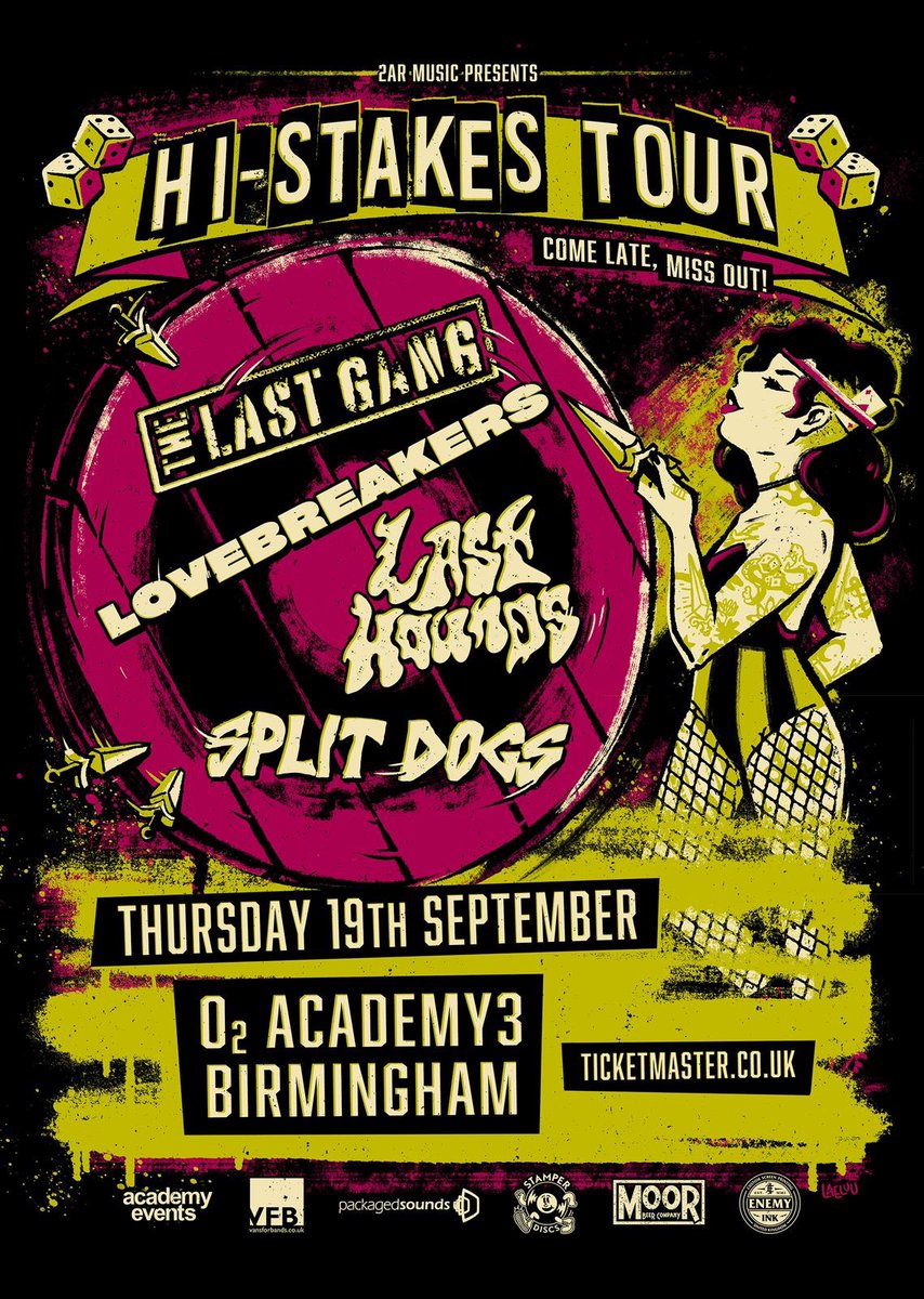 Our next show is in a couple weeks, supporting <a href="/LastHounds/">Last Hounds</a> <a href="/thelastgangband/">The Last Gang</a> in Brum at the <a href="/O2AcademyBham/">O2 Academy Birmingham</a> ! Do not miss out - ticketmaster.co.uk/event/3E0060CB…