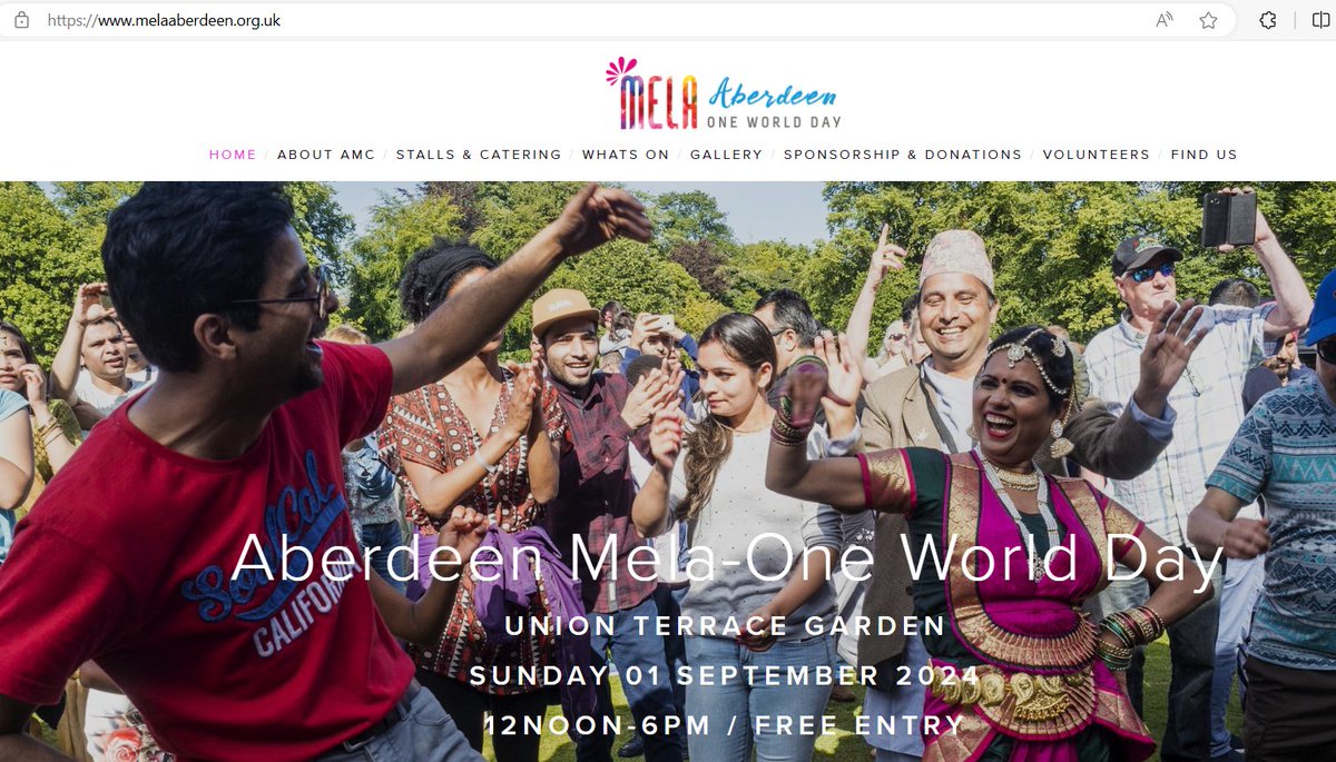 Looking forward to supporting MELA in Union Terrace Gardens Aberdeen on Sunday.  A joyous celebration of multicultural Aberdeen - hope to see you there