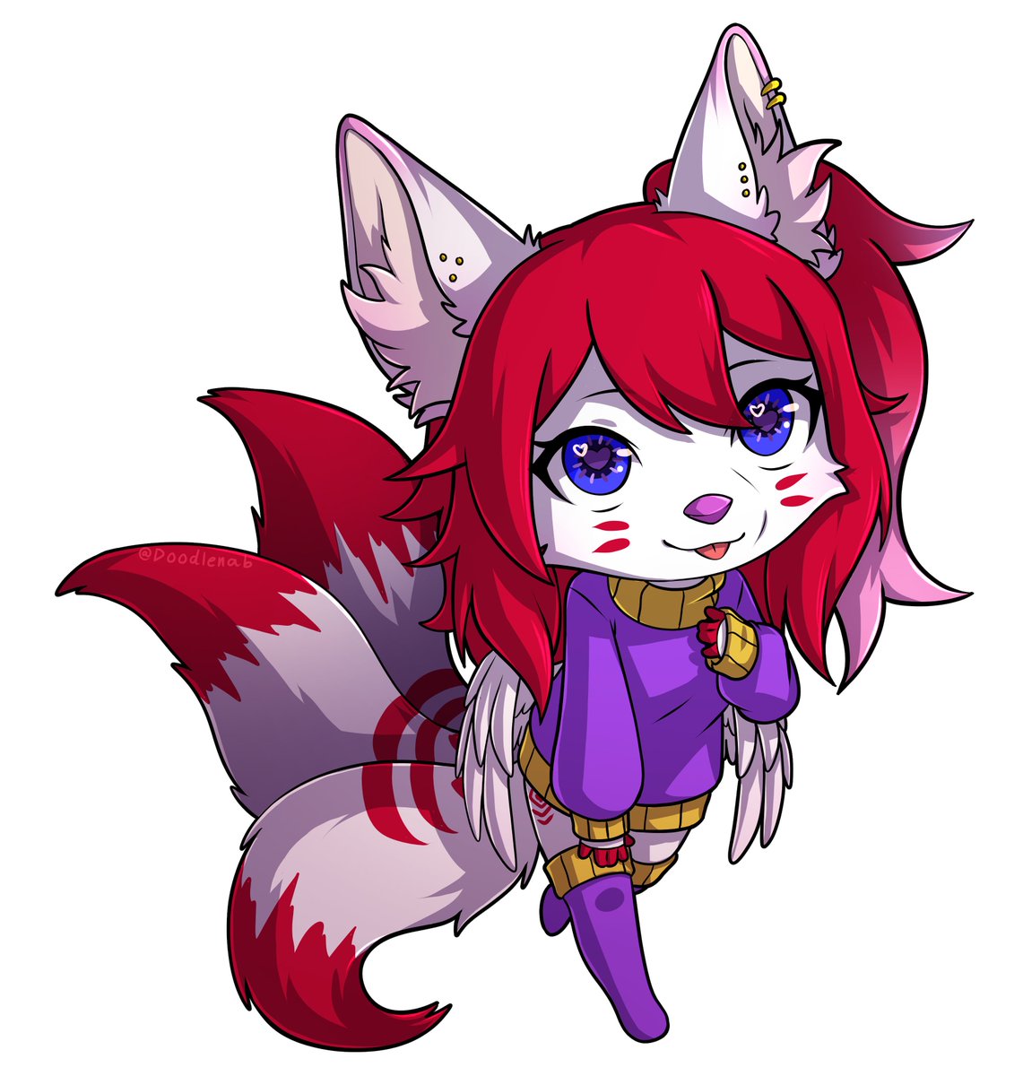 Doodlenab's tweet photo. Art fight attack for @emredfeather! Last couple of attacks to post, this cutie being one of them! https://t.co/G6xrkRplVT