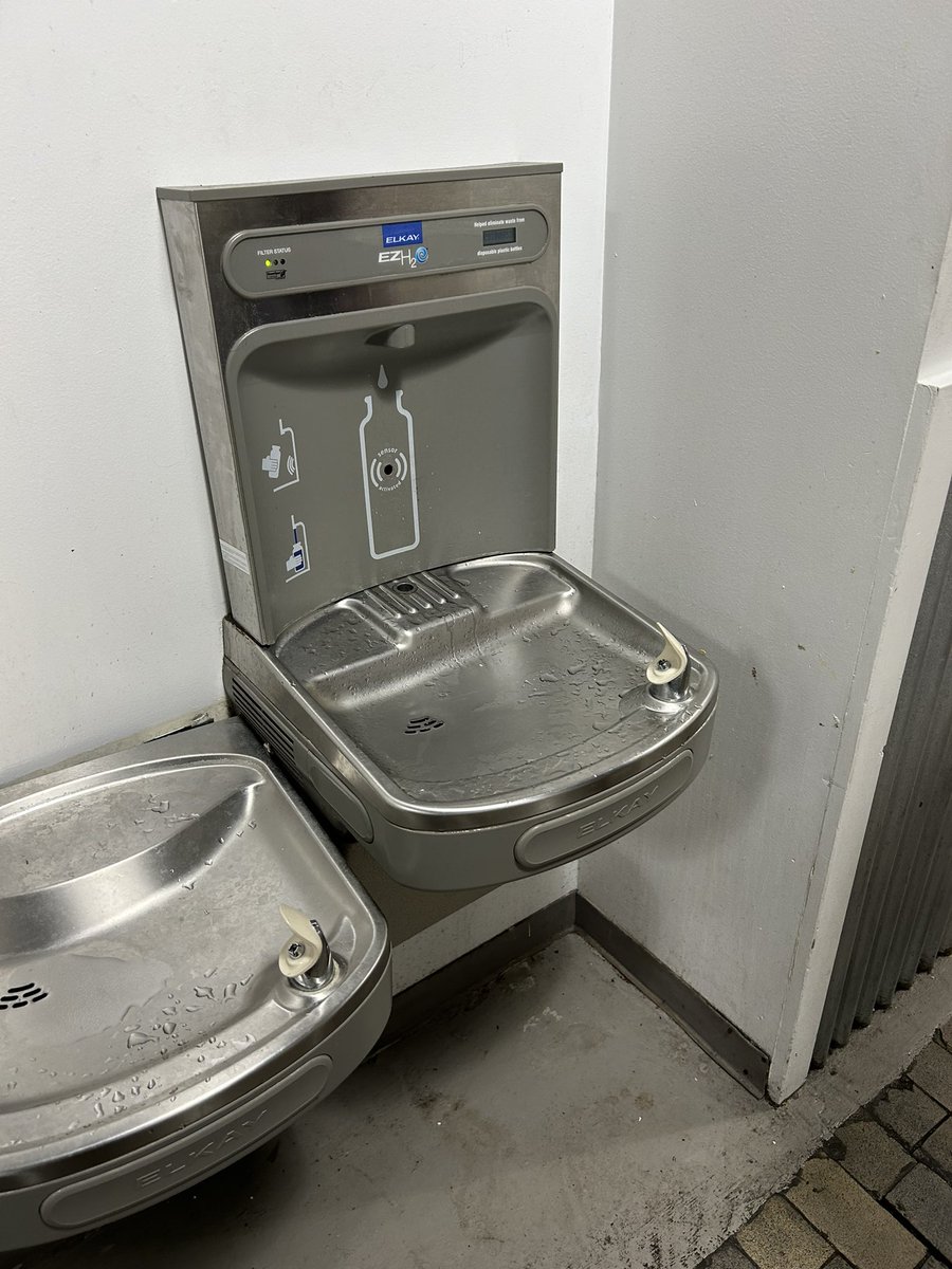 Spotted an Elkay EZH2O LZS8WSLK Filtered Drinking Fountain with Bottle-Filling Station at Reading Terminal Market today and I cant stop thinking, hoping, wishing, praying that Glaser Arena will have the same thing 🙏