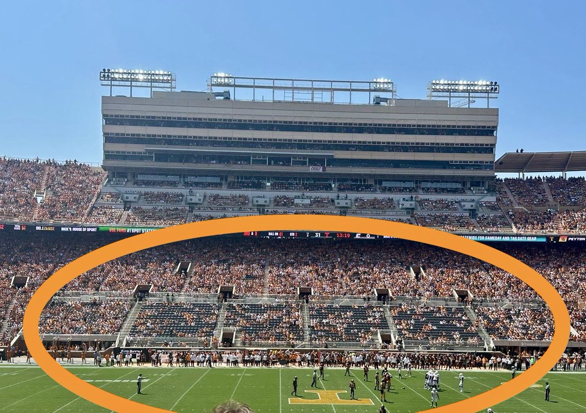 Tennessee Vols up 31-0 so gotta mention this...

Why don't Big Money Vols donate tickets to kids to fill seats?

I HATE THIS!!!