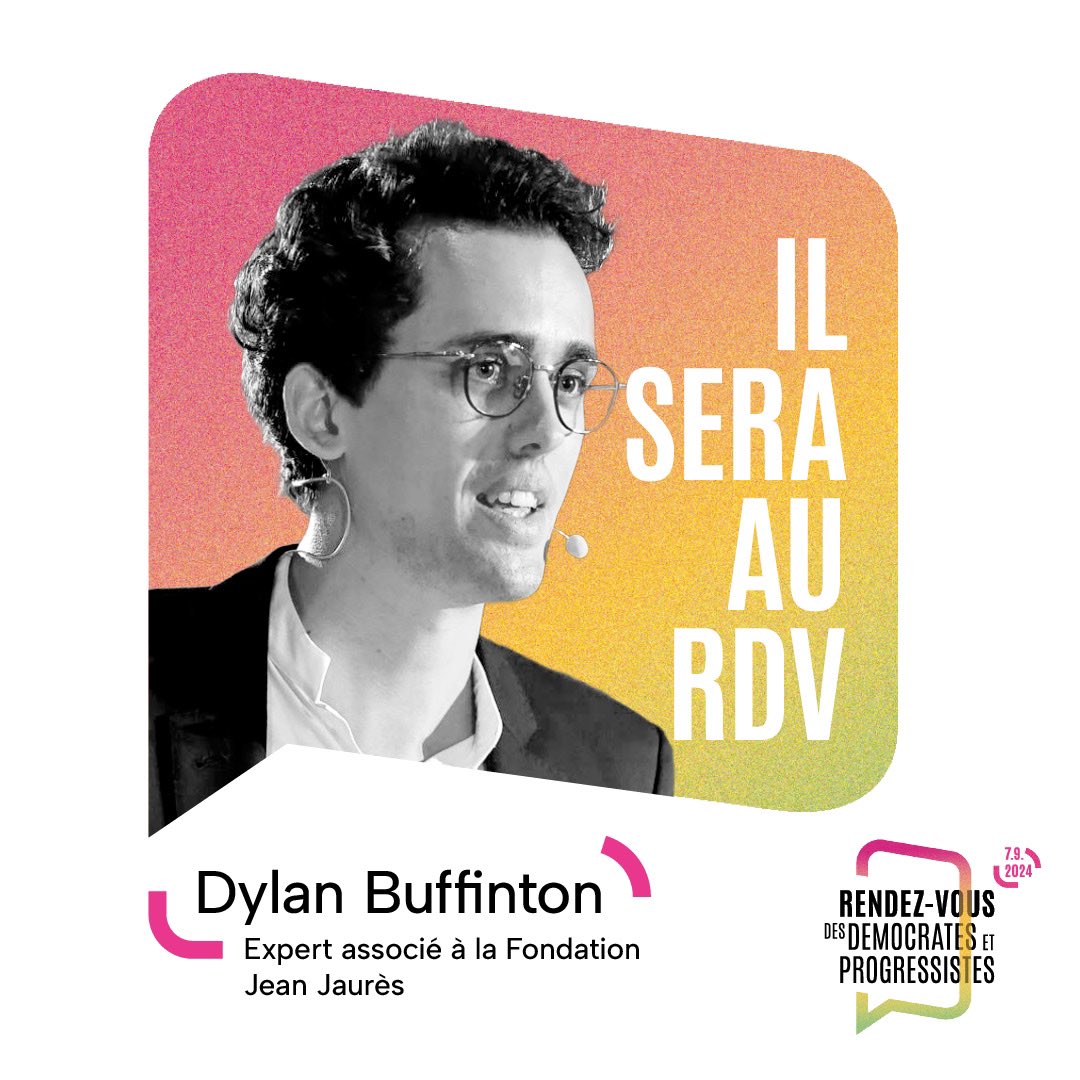 Merci <a href="/Dylan_Bftn/">Dylan Buffinton</a> et à la <a href="/j_jaures/">Fondation Jean-Jaurès</a> d’être au RDV #rdvdp 07/09