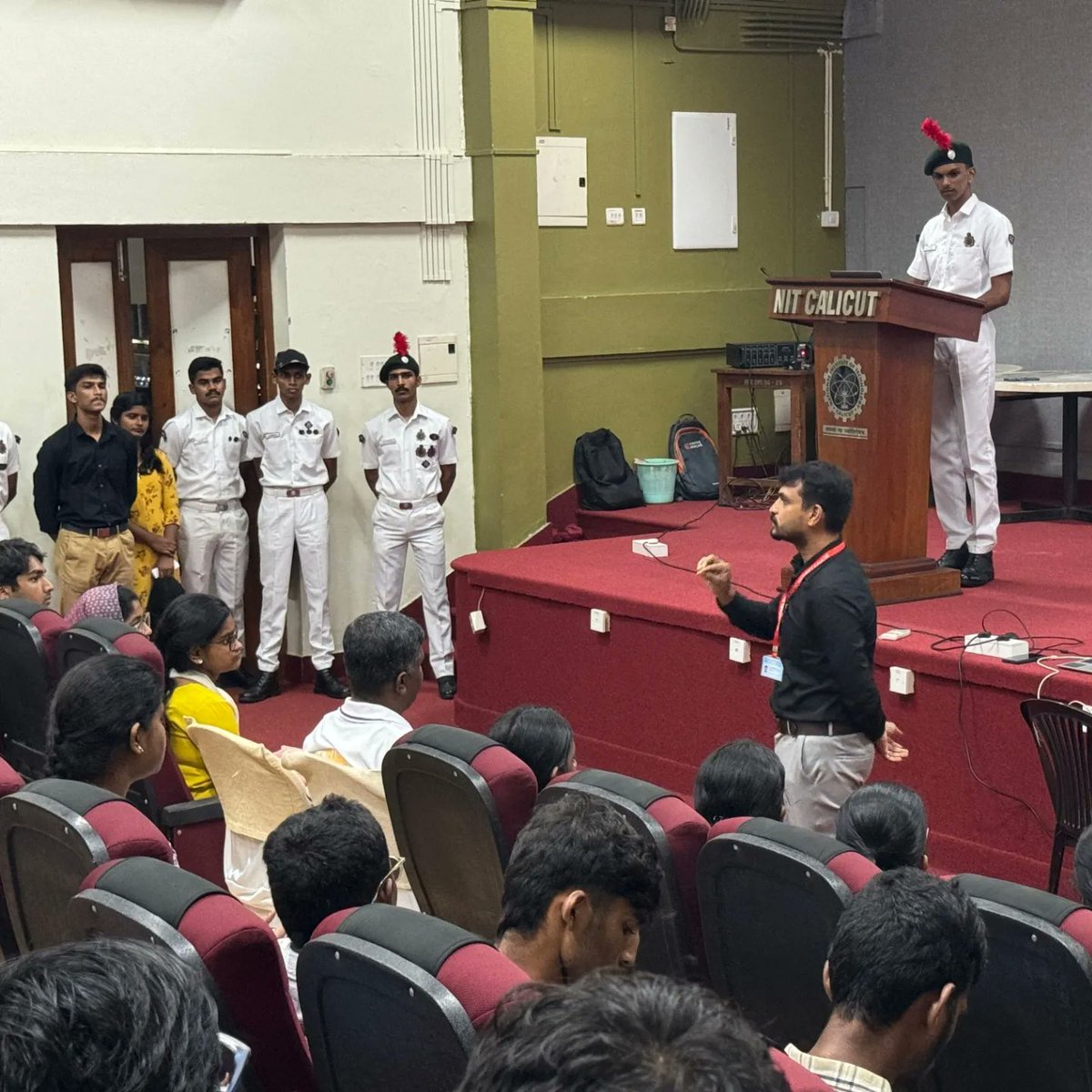 NCCNITC's tweet photo. Glimpses of Orientation Session about Naval NCC, NITC held at Bhaskara Hall, NIT Calicut on 29th Aug 2024 at 1830hrs. Over 180+ enthusiastic students attended the session with excitement.

ANO, S/Lt. Dr. Chandra Shekhar Bestha and CTO, Dr. Basil Kuriechen addressed the students! https://t.co/VbnGbYLJfJ