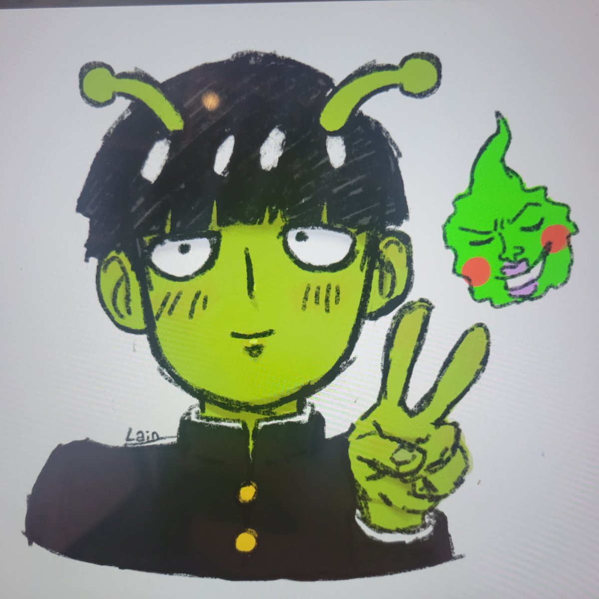 Z0M0LT's tweet photo. Mueehhee...
#mobpsycho100 #alienmob👽 https://t.co/fTTkRhTlCY