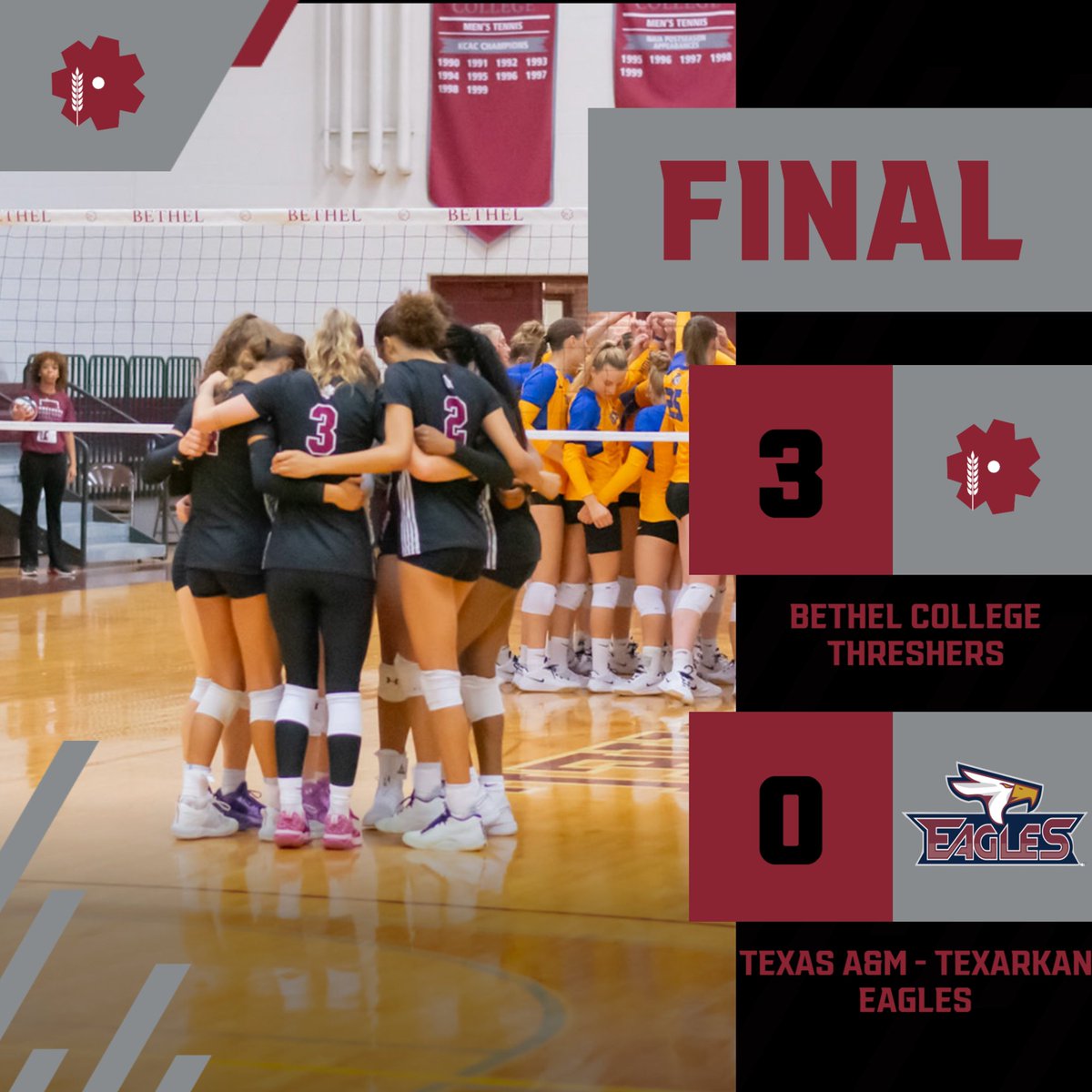 Thresher Volleyball wins in straight sets over Texas A&amp;M Texarkana and move to 7-3 on the season! They will play again today @ 2:30PM against #21 Montana Tech.

Leaders:
🔹 Kills: Laci Ownbey (14)
🔹 Blocks: Darla Crow (6)
🔹 Assists: Mia Roman (34)
🔹 Digs: Abby Koontz (19)
