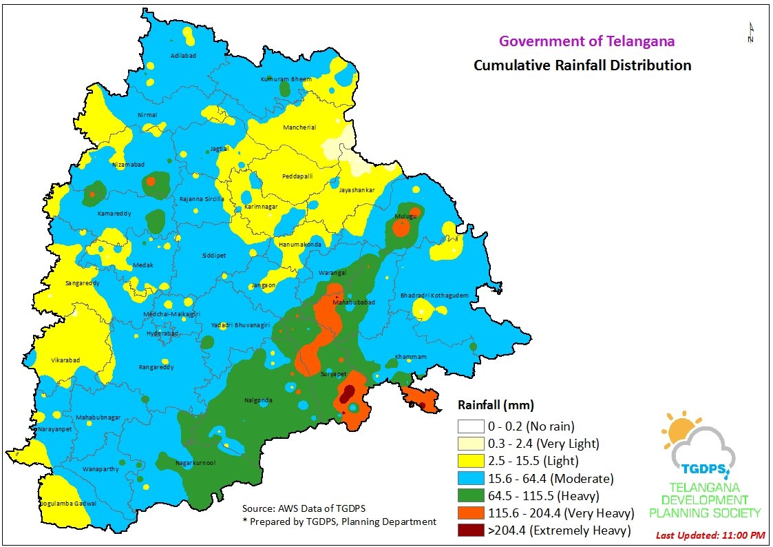 IndiaWeather13's tweet photo. Massive rains reported from eastern #telangana
#Suryapet, mulugu, #khamman, Mahabubabad district higly impacted till now.

#Huzurnagar: 299mm
#Chilkur: 285mm
#Mattampalle: 267mm
#Tadvai: 231mm

#telanganarains https://t.co/p376LblwlY