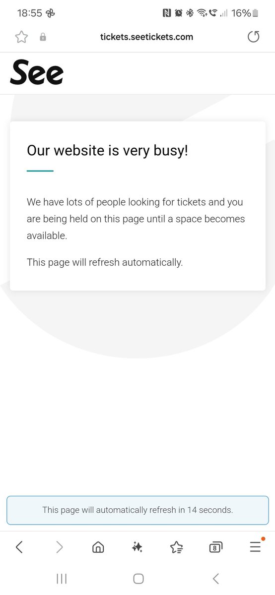 lisawoods's tweet photo. @seetickets this is all I've seen since 8.20 this morning!!!what a joke!!! https://t.co/w2Aveo8Ipy