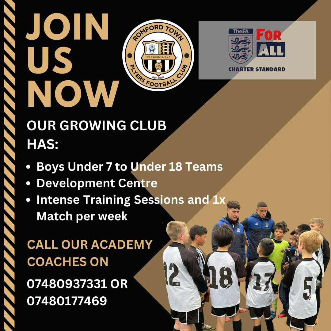 Romfordtownffc's tweet photo. ⚫️⚪️ We have spaces left players WANTED age 6-16s if you are a player and wanting more game time UEFA coaching weekly get in touch now for more information 
Romford based community club RTFC ⚪️⚫️ https://t.co/OxqXUxNTU8