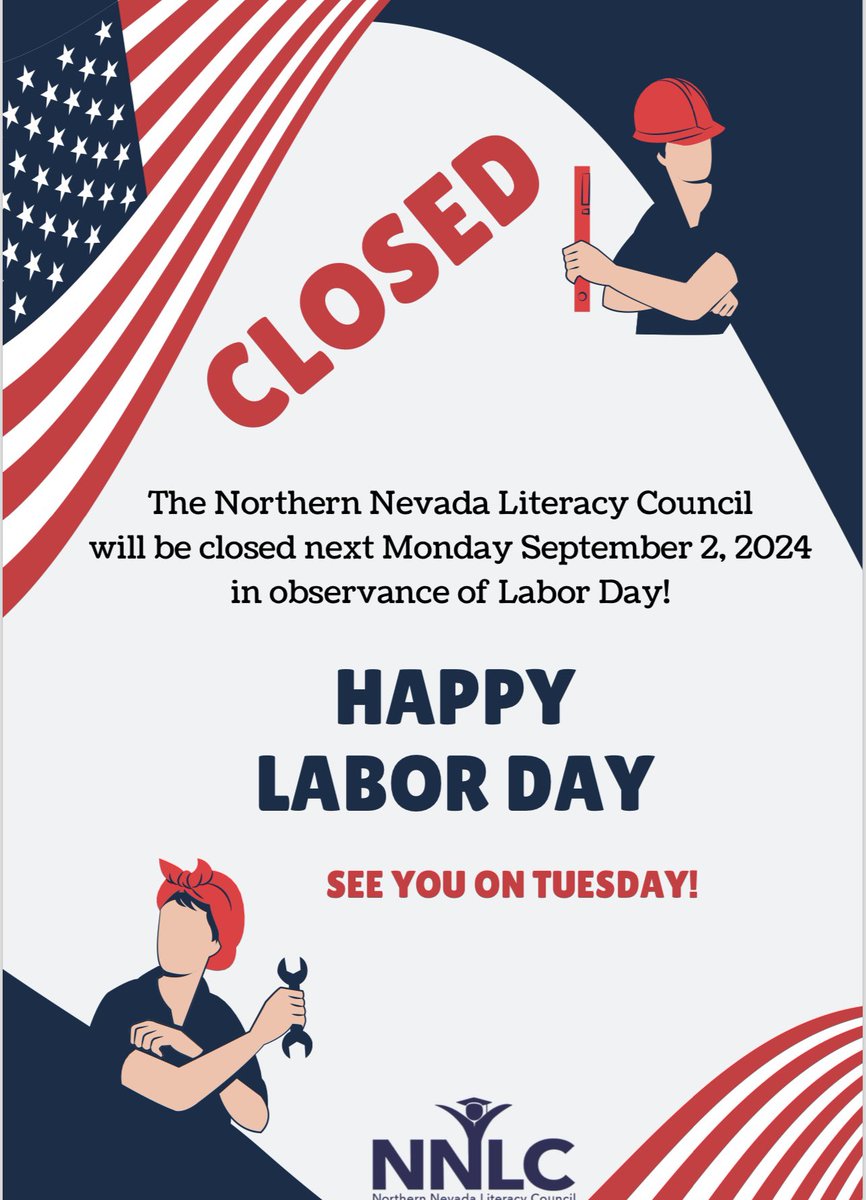 the_NNLC's tweet photo. ❗️ATTENTION NNLC STAFF AND STUDENTS❗️ NNLC will be closed on Monday, September 2nd for Labor Day. Classes will resume on Tuesday, September 3rd. Everyone have a fun and safe weekend! https://t.co/O2Ku7n4tCe
