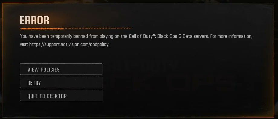 There appears to be players who accessed Call of Duty: Black Ops 6 via Game Pass seeing ban messages, including temporarily banned. It's not confirmed yet if these are false or legit bans. We'll update if we hear more.