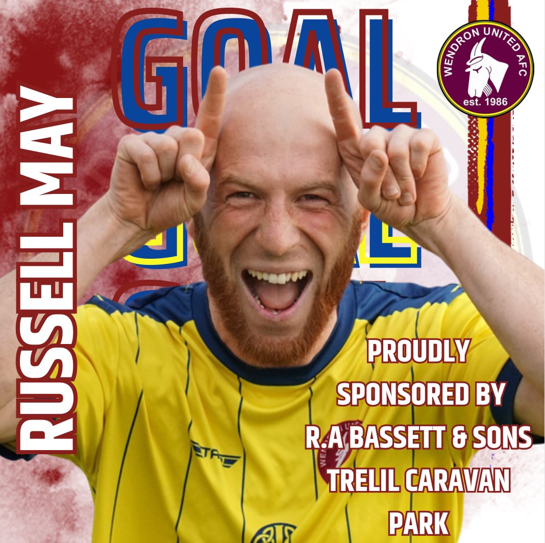 𝗚𝗼𝗮𝗹𝘀𝗰𝗼𝗿𝗲𝗿
Captain, Russell May, popped up with the only goal of the game to clinch the 3-points away at <a href="/FCBodminTown/">Bodmin Town AFC</a> today in the <a href="/swpleague/">WALTER C. PARSON PENINSULA LEAGUE</a> 
🐐
Russ is proudly sponsored by Robert Bassett &amp; Sons

<a href="/Cornishfootball/">Dave Deacon</a> 
<a href="/swsportsnews/">South West Sports News</a> 
<a href="/NonLeagueHQ1/">NonLeagueHQ</a>