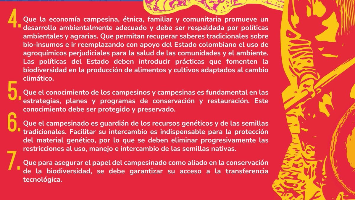 FAO_Colombia's tweet photo. Desde FAO 🇨🇴 ratificamos nuestro apoyo a la declaración conjunta del @MinAgricultura y @MinAmbienteCo reconociendo el papel del campesinado👨🏾🌾en la protección de los recursos naturales y las formas de vida del planeta🌱🌏 resultado de la #CumbreCampesina rumbo a #COP16 🌎 #DRETII https://t.co/ZedDYQQak4