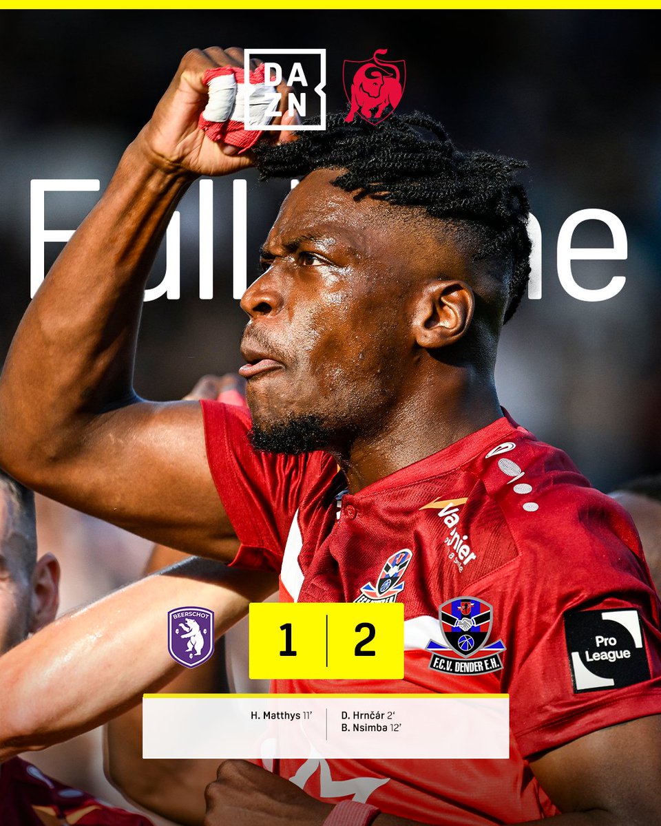 DAZN_BEFR's tweet photo. 1️⃣ FC Dender
1️⃣6️⃣ Beerschot
Un monde d'écart entre les deux équipes promues en #JPL ! 👆😳 #BEEDEN https://t.co/xLXEbHm0Us