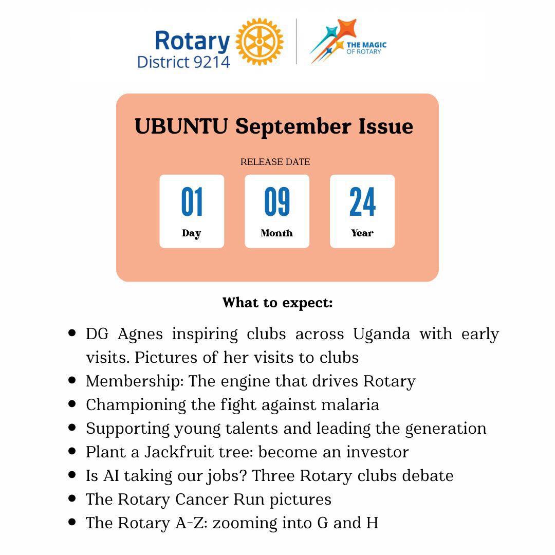 rotaryd9214's tweet photo. What to expect in the  Ubuntu Magazine, September issue.

#UbuntuMagazine 
#TheMagicofRotary
#RotaryD9214 https://t.co/DzXYnkL86d