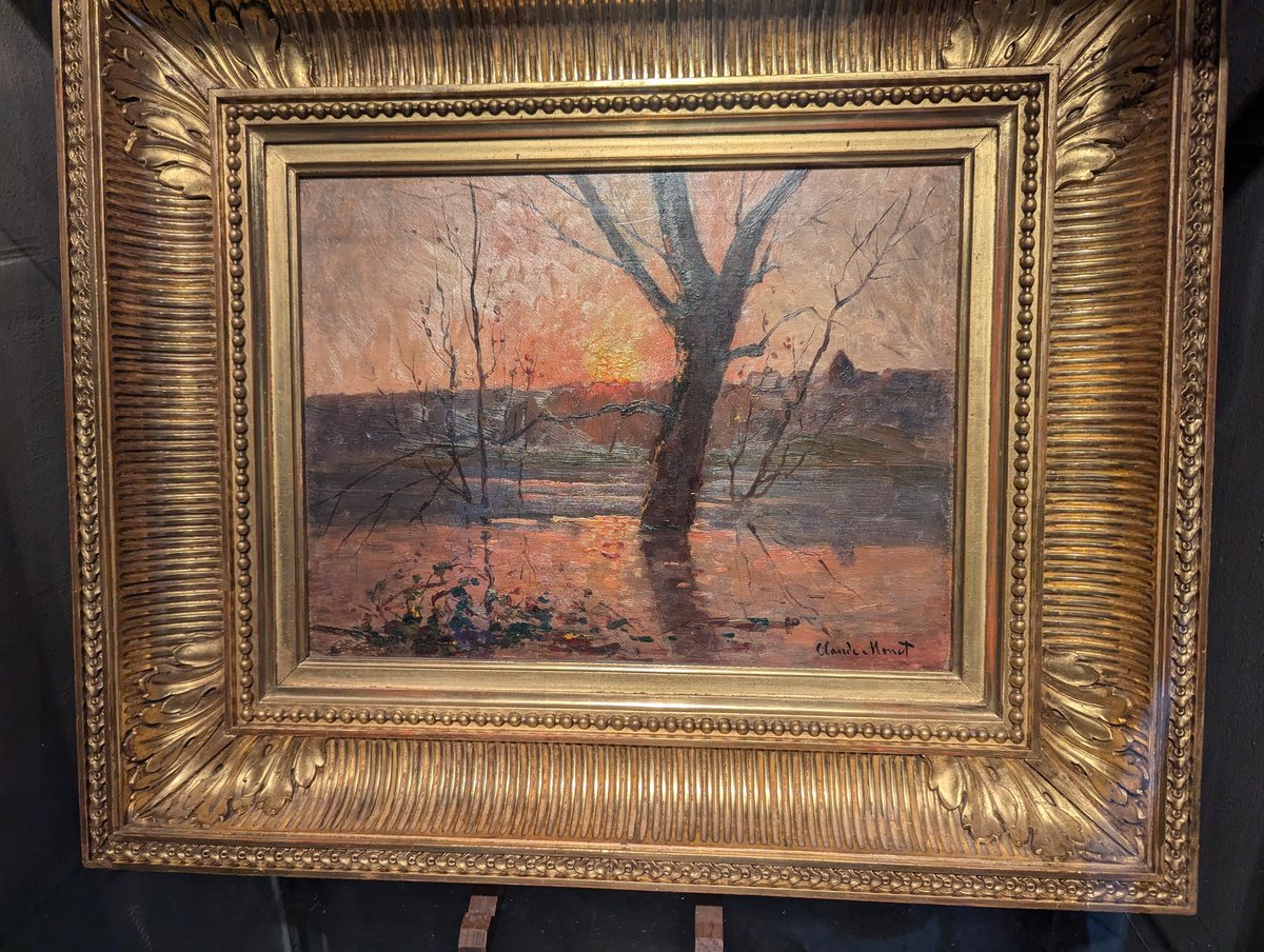 Phontry's tweet photo. Un coucher de soleil de Monet suivi d'un paysage de Clémentine Ballot, injustement méconnue. https://t.co/AS0qfzySo4