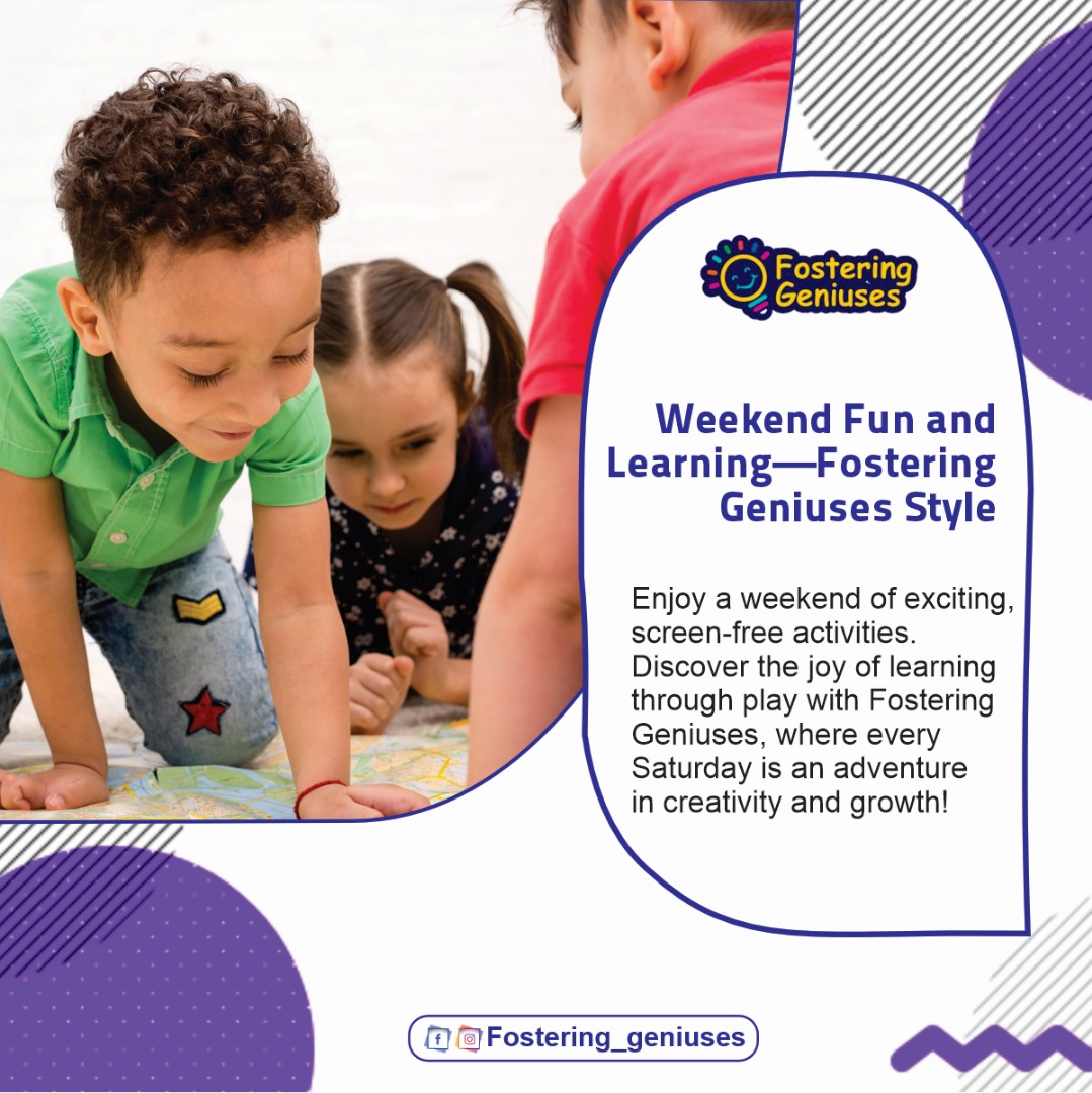Foster_Geniuses's tweet image. Enjoy a weekend of exciting, screen-free activities. Discover the joy of learning through play with Fostering Geniuses, where every Saturday is an adventure in creativity and growth!

#FosteringGeniuses #ScreenFreeWeekend #LearnThroughPlay #SaturdayAdventures #CreativityUnleashed