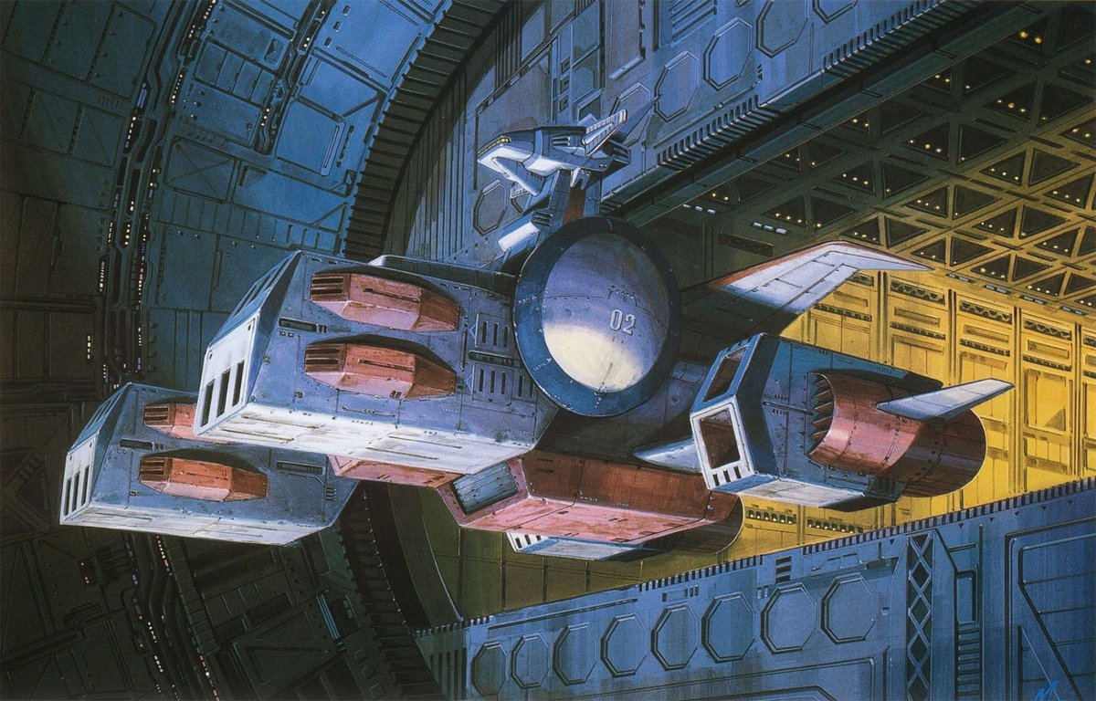 CyberpunkSF's tweet image. The SCV-70 White Base from "Mobile Suit Gundam" by Mitsuki Nakamura (中村 光毅) - 1998