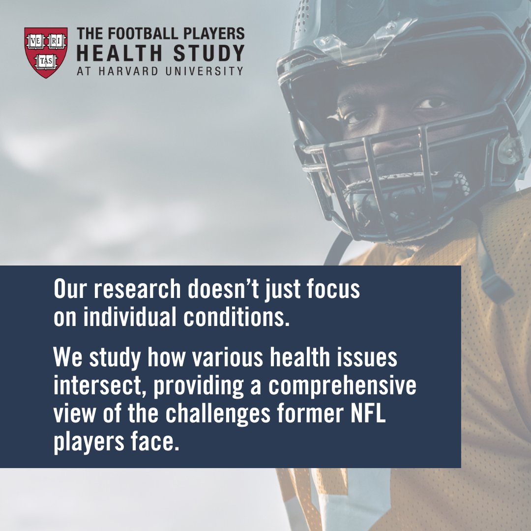 PlayersStudy's tweet photo. Not just one condition - we study how various health issues intersect, providing a comprehensive view of the challenges former NFL players face. Learn more about our study: https://t.co/GsjkUj5gCk
#PlayersStudy #NFLβ #NFLLife #PlayerHealth #NFLPA #NFLPAFraternity https://t.co/Wj2YX859Ur