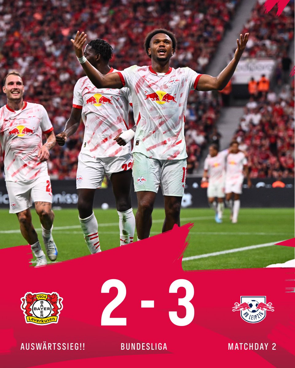 Spiel gedreht.
Serie gebrochen ⚡️
Was für ein geiler Samstagabend 🔥

Ist seid der absolute Wahnsinn, Jungs!!!

#B04RBL #Bundesliga