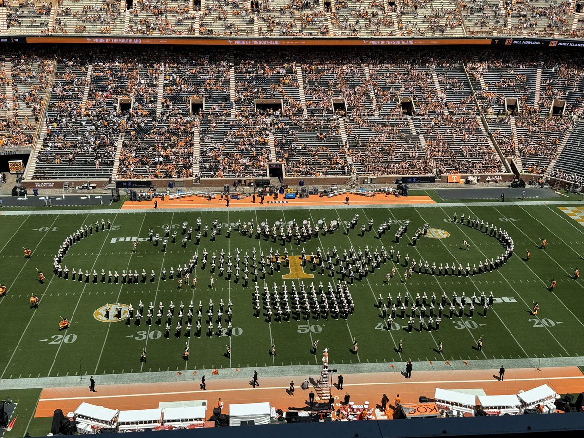 Pride of The Southland honoring the Tennessee baseball team at the half, including <a href="/KirbyConnell16/">Kirby Connell</a>’s mustache and Tony Vitello.