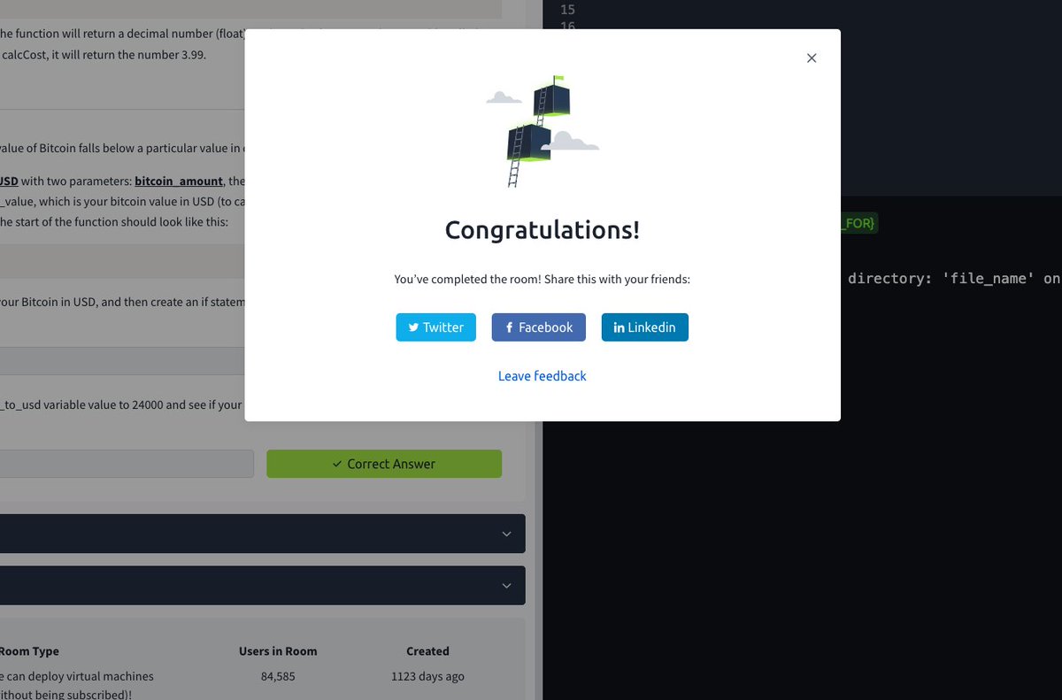 proxium's tweet photo. Day 29 of #30DaysofKaizenChallenge

Learning Python was a game-changer for me. Scripting made hacking and analysis so much more efficient. This room covers the basics: variables, loops, data structures, and more.

@allenharper  
@tryhackme  
#LearnInPublic  
#EthicalHacking https://t.co/0rrR6hravB