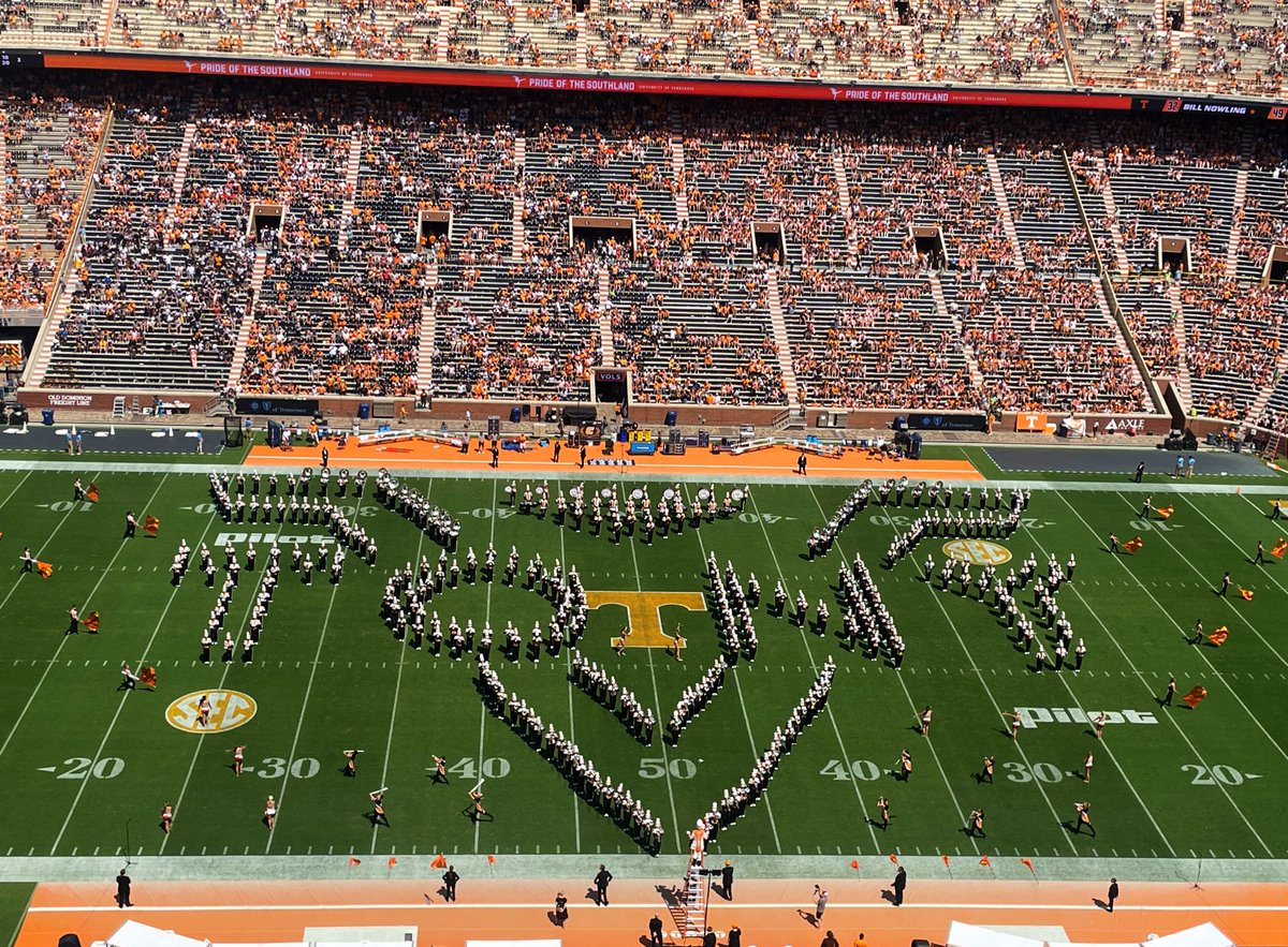Josh_Ward's tweet photo. A baseball celebration during halftime at Neyland Stadium. https://t.co/x18R5dLvgr