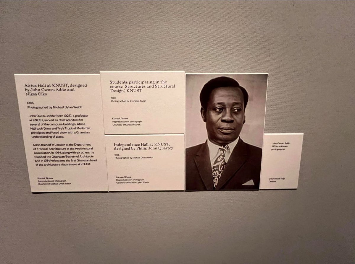Thevokofficial's tweet photo. 📍📍JUST IN📍📍

Prof. Rita Akosua Dickson, Vice-Chancellor of KNUST, visited the Victoria and Albert Museum in London to view the 'Tropical Modernism' exhibition, which features KNUST artifacts and highlights the role of Ghana's first president, Kwame Nkrumah.

The exhibit, a collaboration between KNUST, the Architectural Association, and V&A, showcases the influence of tropical architecture in West Africa during the mid-20th century.

It includes original drawings, models, and videos of significant Ghanaian buildings. The exhibition, curated by Christopher Turner, runs until September 2024 and is expected to attract 50,000 visitors