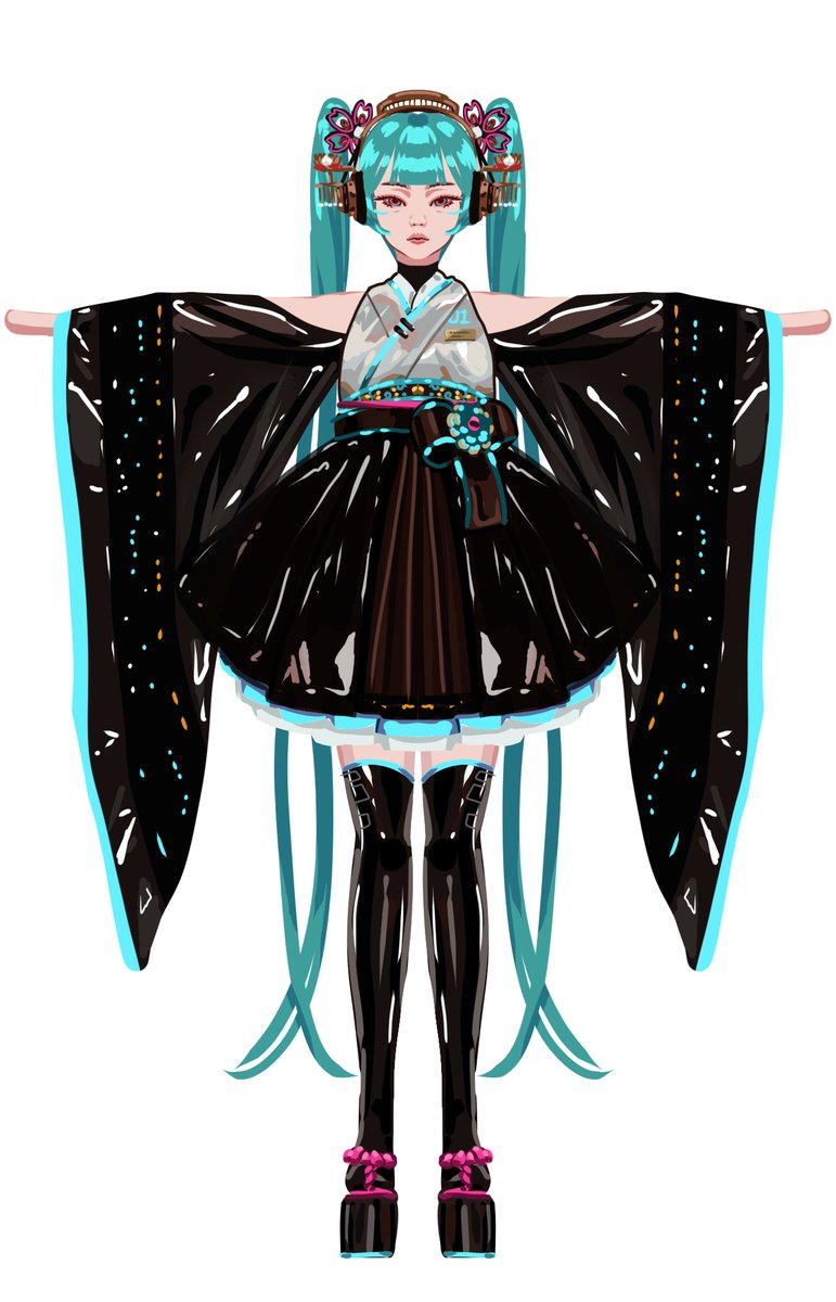 HelloDonique's tweet image. Happy birthday Hatsune Miku!💙🩵💚
Here's a design I made for her~
I wanted to have the Live2d model finished in time but I was too busy. It'll have to come later~