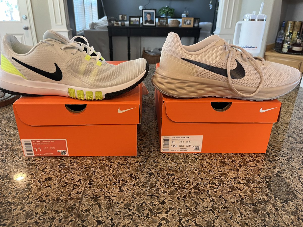 McdivotShanks's tweet photo. Trying to wrap my head around this.
Left - My New Nike walking shoes
Right - Jaxson’s new school shoes
I knew this day would come, but never expected it to be at 10 years old. I guess my choices for footwear just doubled!
#manchild #stopgrowing https://t.co/ix3VoApzyf