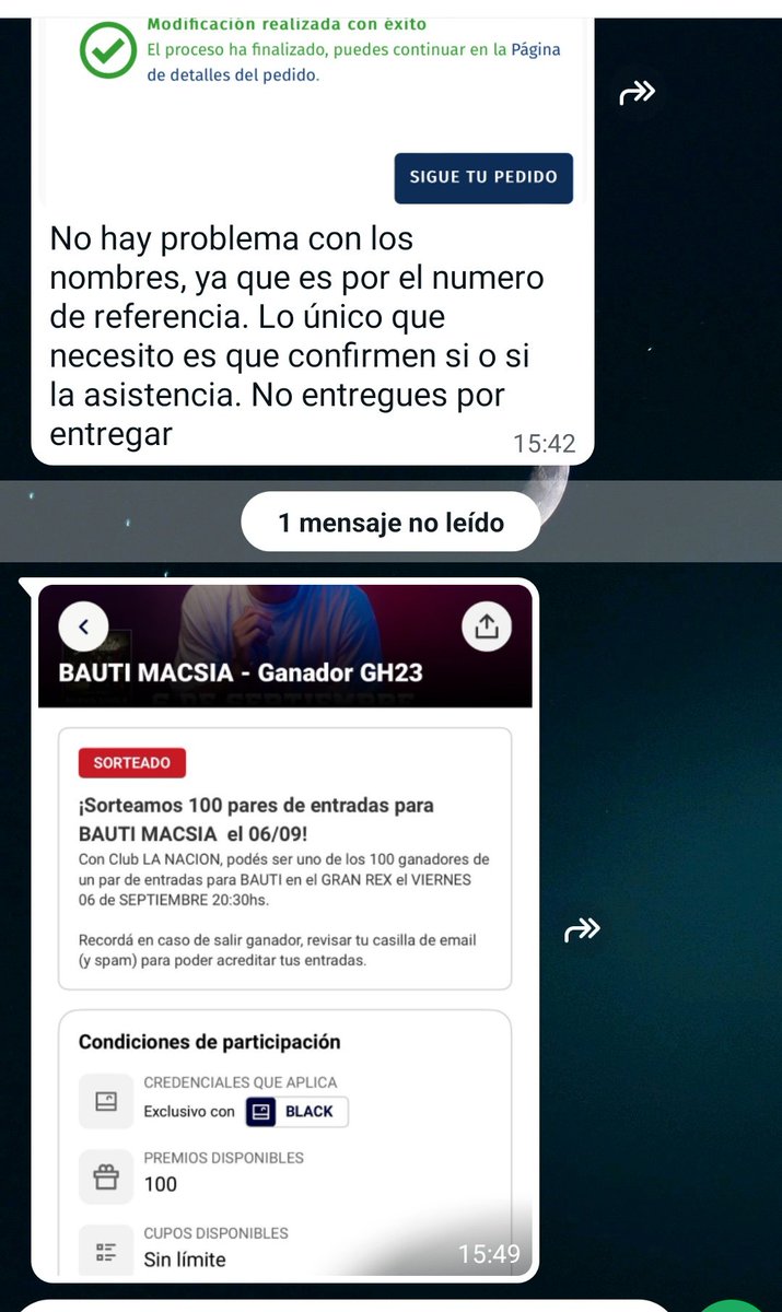 ladymoskigna's tweet photo. 🚨 SOLIDARIDAD CON BAUTISTA
El concierto de Bauti Mascia en el Gran Rex podría ser suspendido y producción busca gente para asistir.

🔴TENGO 60 PARES DE ENTRADAS PARA REGALAR
🔴CLUB LA NACIÓN REGALA 100 PARES

⚠️ Gente interesada escriban. 
Difundir 
#GranHermano https://t.co/QXqvUE3ZTc