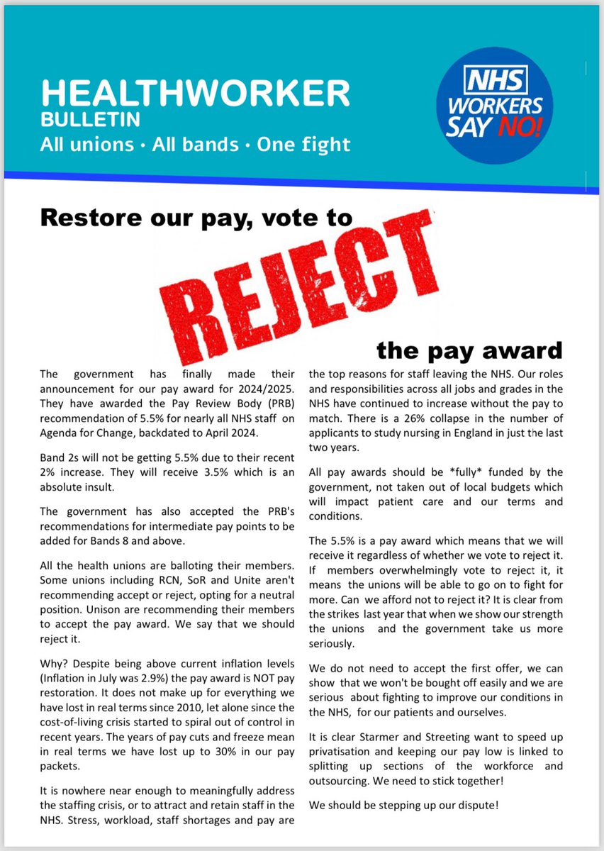 NurseSayNO's tweet photo. 🗞️ New bulletin! 🗞️ 

If you’d like a copy emailed to print and distribute in your workplace….contact us at nhsworkerssayno@gmail.com https://t.co/vybXxPSNsP