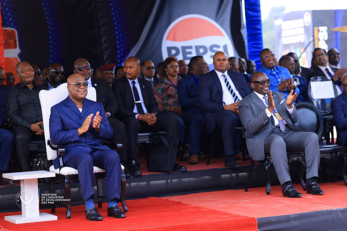 tresorkanda2's tweet photo. L'usine de production de la boisson PEPSI située dans la Zone Economique Spéciale de MALUKU à Kinshasa, a été inaugurée ce Samedi 31/08/2024 par Son Excellence Monsieur  le Président de la République, *Felix Antoine TSHISEKEDI.* Le patron de l'Industrie Congolaise,  *Louis WATUM KABAMBA* continue de matérialiser la Vision du Chef de l'État par des actions concrètes. 

@LouisWKabamba