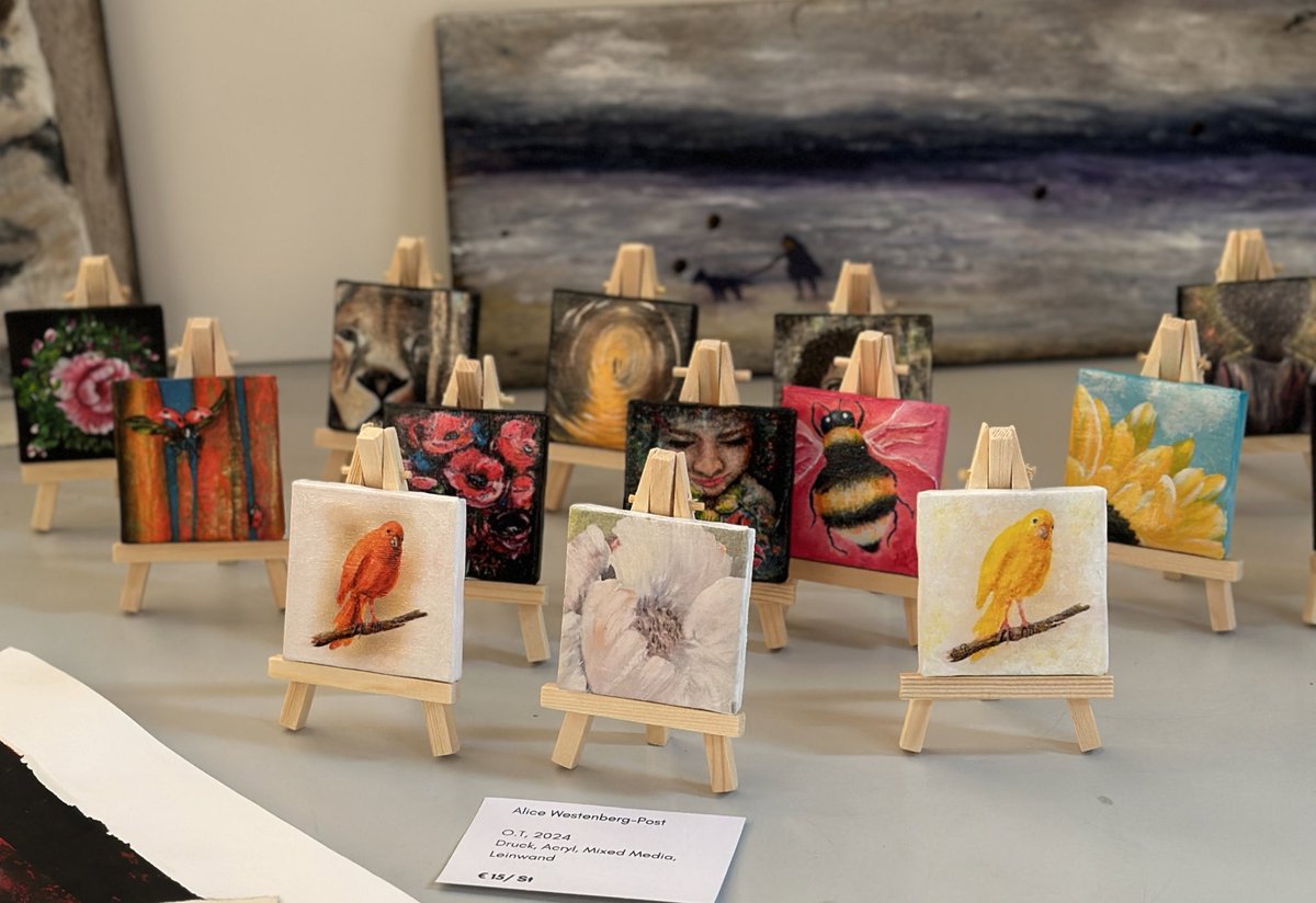 Niedliche Miniaturbilder von den Gemälden meiner Mutter, perfekt als Geschenk! Nur 15 € ☺️ @ Gabriele Teckemeier #KulturnachtOsnabruck