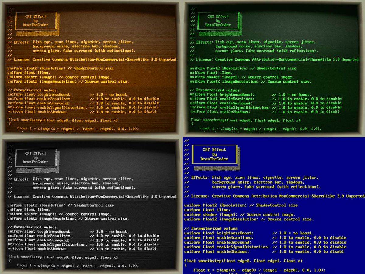 'Themes' added to my cross-platform #AvaloniaUI sample code. Can be used to apply a #CRT effect to any control, or the underlying ShaderControl class can apply custom shaders.
github.com/deanthecoder/C…
#retro #shadercoding #indiedev