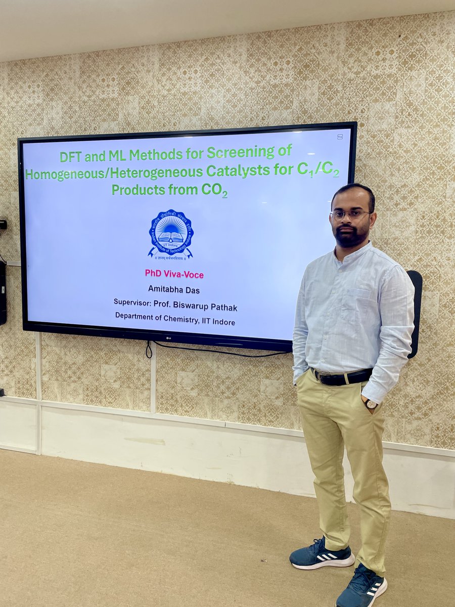 amitabha199's tweet photo. Three generations of computational chemists in a frame! Thrilled to announce that I've successfully defended my PhD thesis! All thanks to my PhD supervisor @b_pathak for constant guidance and support and a special thanks to Prof. E. D Jemmis for thesis evaluation. https://t.co/awODwX45pP