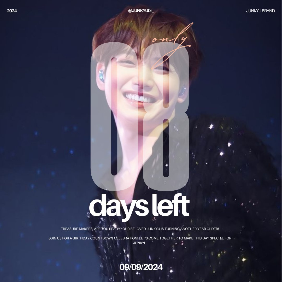DAY 8 | The wait is over! Counting down to Junkyu's special day! Let's flood social media with love and birthday wishes! 

#JUNKYU #김준규 #준규