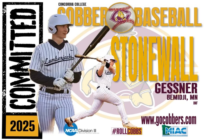I am excited to announce my commitment to Concordia College to continue my athletic and academic career. Thank you to everyone that has made this opportunity possible. Roll Cobbs 🌽