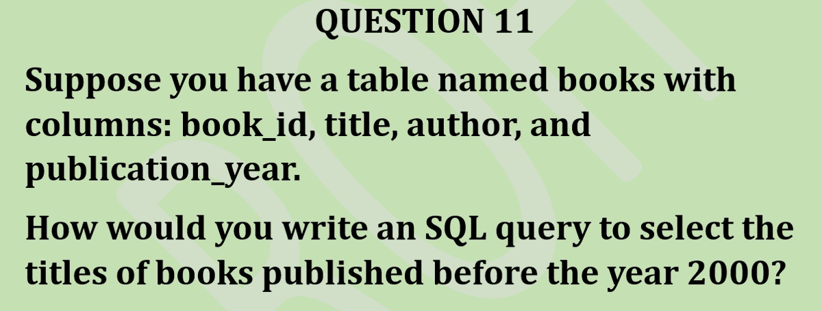 RebeccaOluwato3's tweet photo. MASTERSQL Day 11 Question 11
#LearnwithRebecca #Day11 #Exercise11 #SQL https://t.co/MNnrzIV1Ov