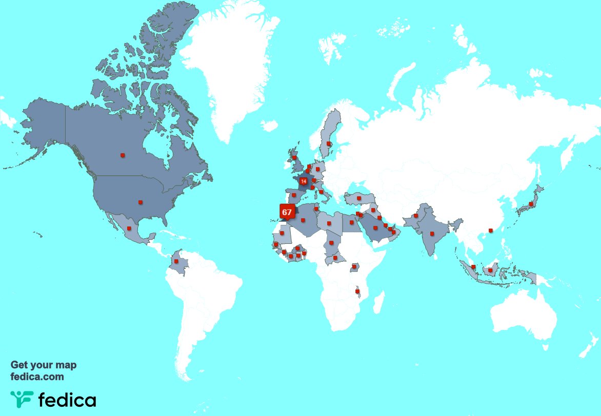 J'ai 3 nouveaux abonnés, de Pakistan, et plus la semaine dernière. Voir fedica.com/!MAElmahfoudi
