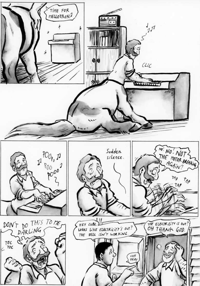 OffCentaured's tweet image. Melodrama with the Mellotron! offcentaured.com/comics/197/ Please RT! #centaur #webcomic #furryartwork #centaurs #comics #webcomics