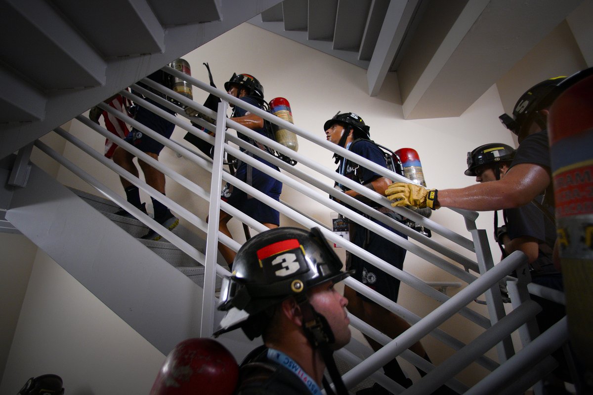 The climb in memory and to honor the 403 emergency responders who died on September 11th, 2001