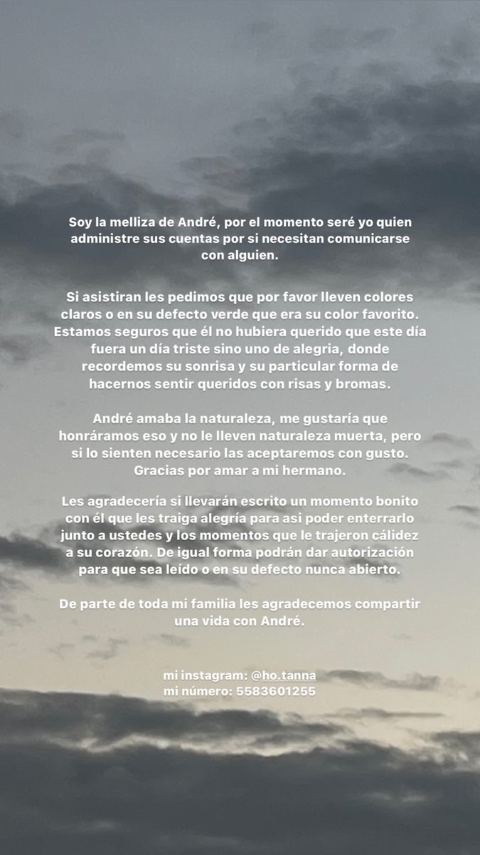Lamento informarles el fallecimiento de mi hermano, les mando un abrazo muy fuerte a quienes les llegue la noticia de manera muy aprubta. Gracias por ser el lugar donde se sentía seguro para sentir y expresarse.🫂🫀