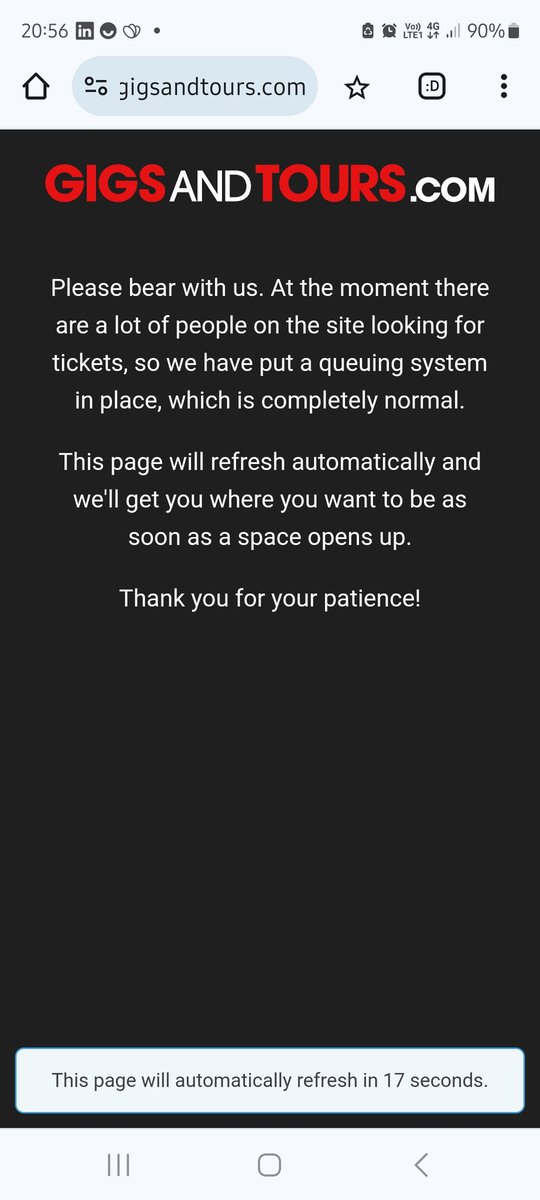 LauraRiley_CJ's tweet photo. @gigsandtours The fact I'm still in a queue despite info tickets are sold out says it all https://t.co/knOQ16Ao5E