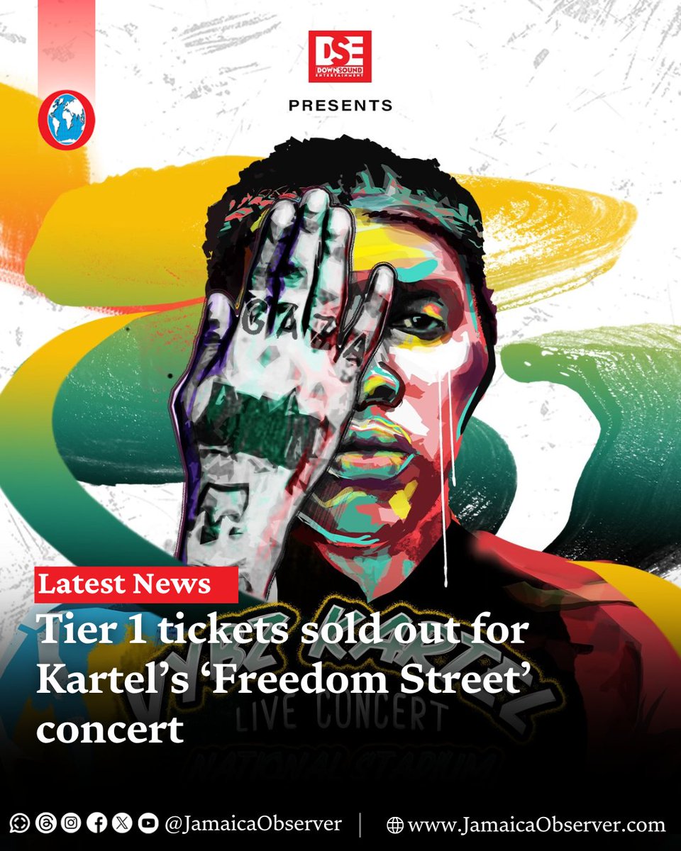Tier 1 tickets for Vybz Kartel’s ‘Freedom Street’ concert to be held on December 31, 2024 are now sold out. This is according to the organisers of the concert, Downsound Entertainment. 
jamaicaobserver.com/2024/08/31/tie…