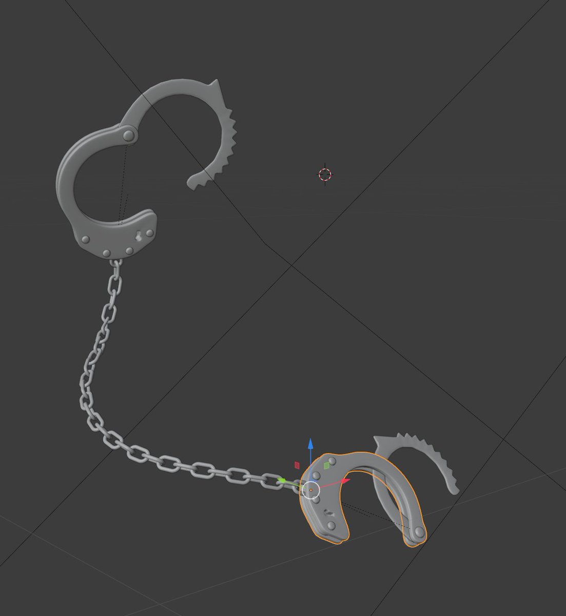 TasteyLunch's tweet photo. I 3D modelled and rigged the handcuffs myself in Blender. https://t.co/w448oS5Y06